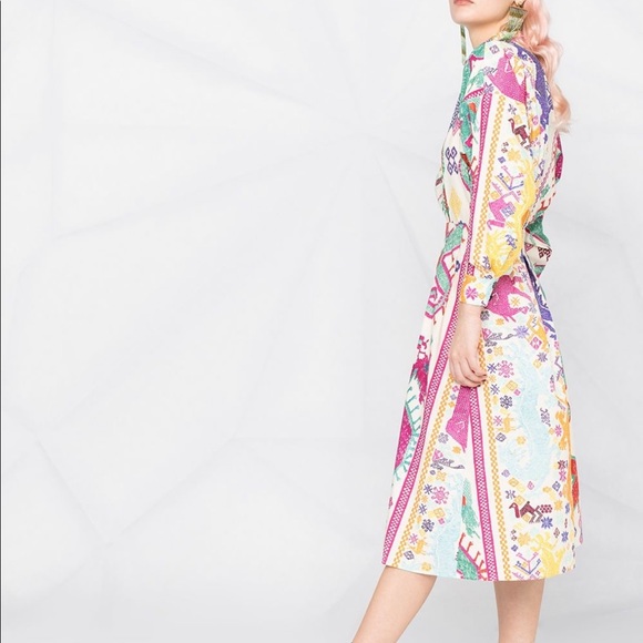 ETRO
Vulcano Print Long Sleeve Cotton Dress 46 NWT - Picture 2 of 16